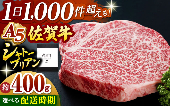 
            【発送月が選べる】佐賀牛 A5 シャトーブリアン 400g ( 200g×2枚 ) 【山下牛舎】 [HAD030] / ヒレ ヒレステーキ フィレ フィレステーキ シャトーブリアン 赤身 赤身肉 厚切り 希少部位 A5 A5ランク 牛肉 精肉 ギフト お祝い 贈答
          