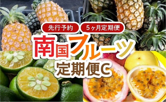 
            2026年 先行予約 定期便 5ヶ月 南国フルーツ 定期便C パイン シークワーサー パッションフルーツ 計4種類 果物 フルーツ 5回 お楽しみ
          