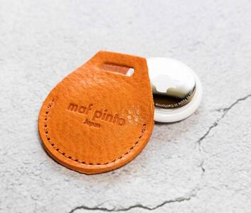 エアタグ ケース カバー（フルカバーモデル） レザー 本革 apple airtag 【オレンジ シュリンク】