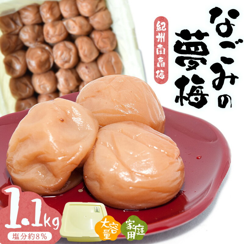 【ふるさと納税】紀州南高梅なごみの夢梅〔家庭用〕 1.1kg | 訳あり 《日本一の梅の産地》 紀州 紀州梅干 和歌山 梅 うめ ウメ 梅干し 梅干 塩分控えめ 減塩 はちみつ梅 甘口