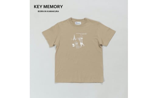 《3》【KEYMEMORY 鎌倉】トラベルイラストTシャツ BEIGE