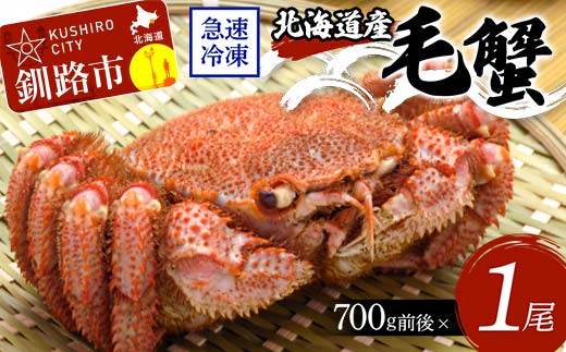 北海道産毛蟹700g前後×1尾 北海道 カニ 毛ガニ 毛蟹 かに かに味噌 急速冷凍 活蟹 活毛蟹 活毛ガニ F4F-8650