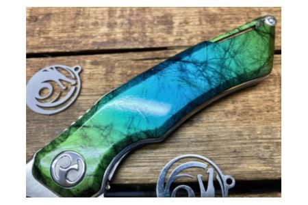 カスタムナイフ レイ 深海（青／緑）