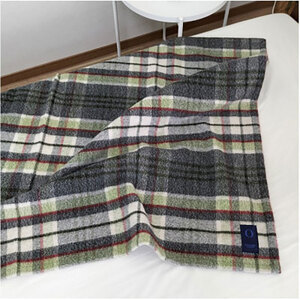 ＜ハーフサイズ＞タスマニアラムウール混毛布 90×140cm グリーン1枚 SH-34911L