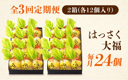 【3回定期便】お菓子 はっさく大福12個入×2　 お菓子 大福 八朔 柑橘 みかん オレンジ 餅 ギフト お取り寄せ スイーツ フルーツ大福 ご当地 菓子 おかし デザート 食品 人気 おすすめ 広島