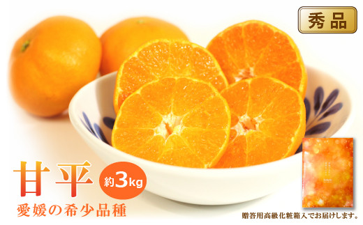 
                   甘平(かんぺい)＜秀品＞約3kg【2027年1月中旬頃から順次発送】【贈答用化粧箱入り】 | カンペイ 愛媛 蜜柑 柑橘 かんきつ みかん ミカン 甘平 かんぺい 果物 フルーツ くだもの グルメ お取り寄せ 送料無料 希少柑橘 愛媛県 松山市
                