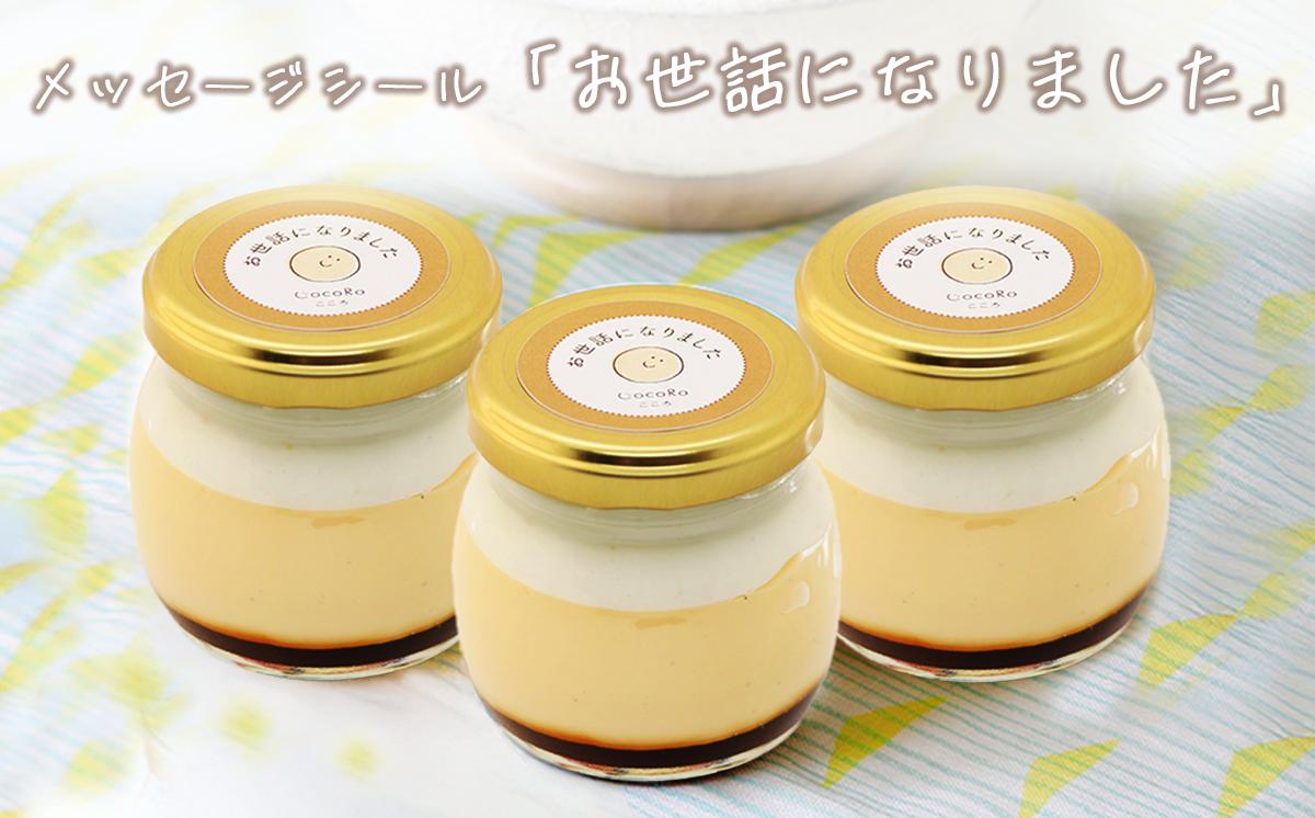 CocoRoプリン 6個セット（ ギフト包装 ＋ メッセージシール「お世話になりました」 ）【 茨城県 つくば市 プリン スイーツ 生クリーム カスタードクリーム バニラ 牛乳 卵 国産 甘味 お菓子