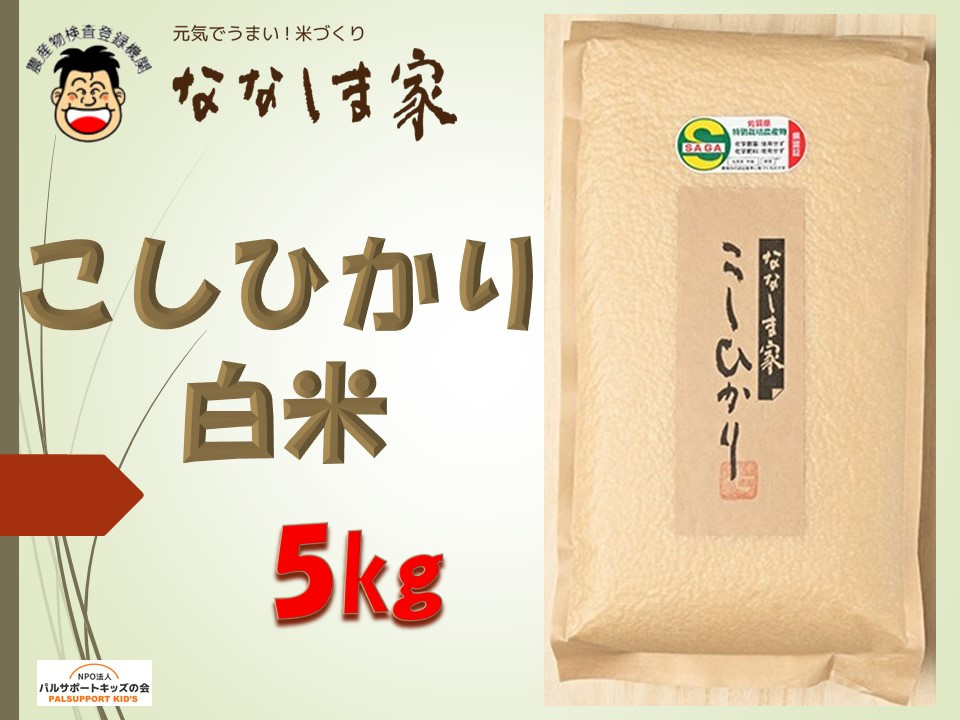 
【佐賀県産米】ななしま家 コシヒカリ白米5kg
