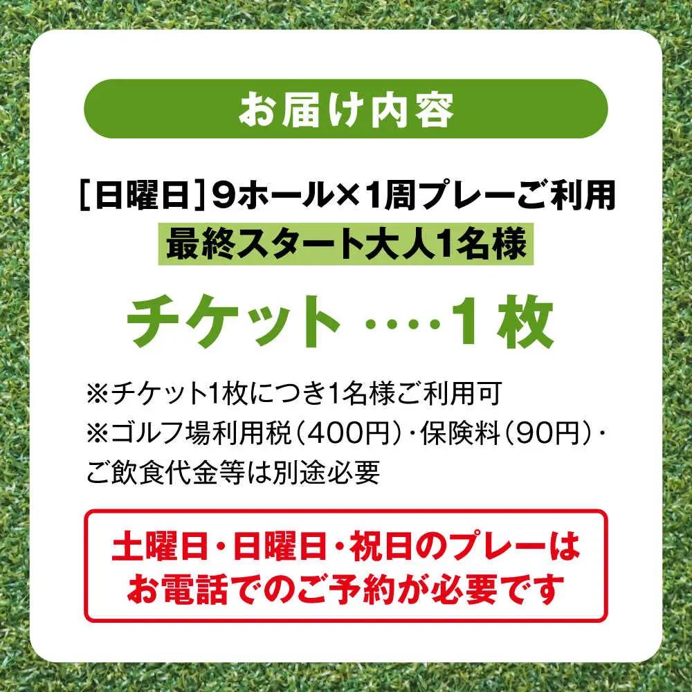 日曜大人1名最終スタートゴルフプレー券【(株)葉山産業】[ASAS008]