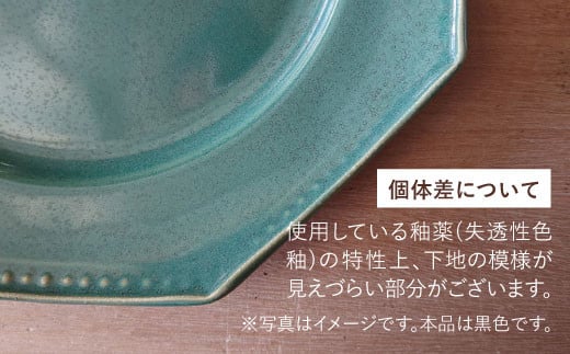 RB06 【波佐見焼】黒釉薬オクトゴナル長皿 5枚セット【吉田健宗】-5