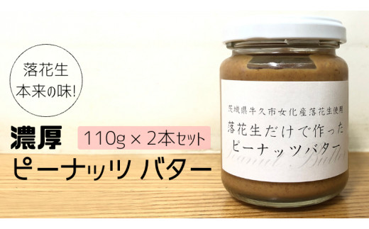 
落花生 本来の味! 濃厚 ピーナッツ バター 110g × 2本セット 加工品 オーガニック ジャム ピーナッツクリーム ナッツ 冷蔵 パン ベーグル
