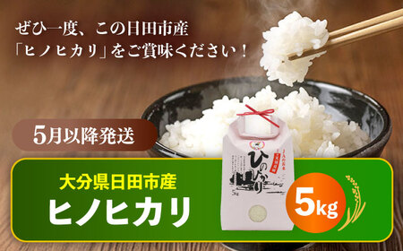 【先行予約・26年5月以降発送】令和7年産大分県産ヒノヒカリ 5kg　日田市 / JAおおいた日田グリーンセンター こめ コメ 米[ARDX011]