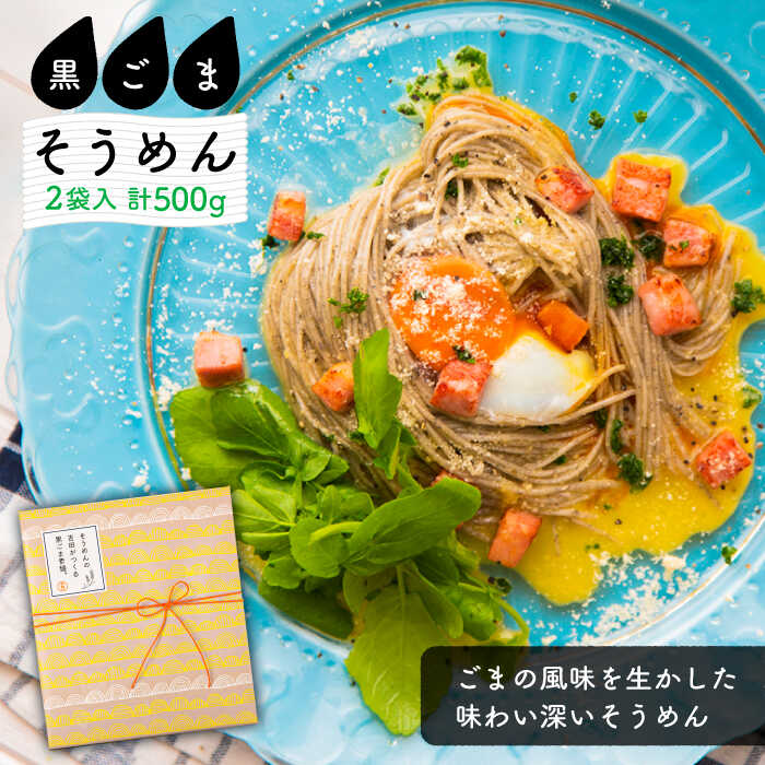 【ふるさと納税】【お歳暮対象】そうめんの吉田がつくる 黒ごまそうめん （50g×5束）×2袋入 / そうめん 素麺 黒ごま 麺 乾麺 / 南島原市 / 吉田食品手延工場 [SCL005]