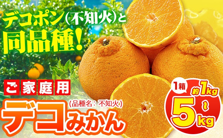 
            デコポン ( 不知火 )と同品種！デコみかん 熊本県産 (津奈木町産含む) 訳あり 選べる容量 2kg 5kg 1kg 柑橘《2月中旬-4月末頃出荷》 みかん フルーツ 不知火 先行予約 訳あり 訳アリ ご家庭用 でこみかん みかん 果物 予約受付
          