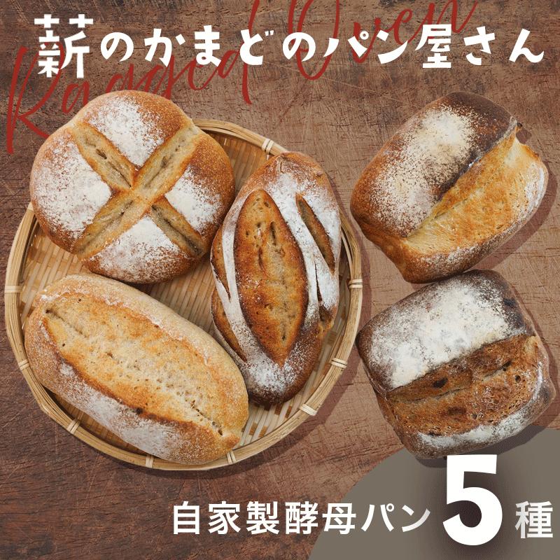 【ふるさと納税】パン 自家製酵母パン 5種セット(ベーシックプレーン/全粒粉プレーン/ライ麦プレーン/全粒粉イチジクとオレンジピール/ライ麦クルミとレーズン)全粒粉 ライ麦 パン 天然酵母 薪のかまどのパン屋さん 糸魚川 レゲッドベン 薪窯 母の日 父の日 敬老の日