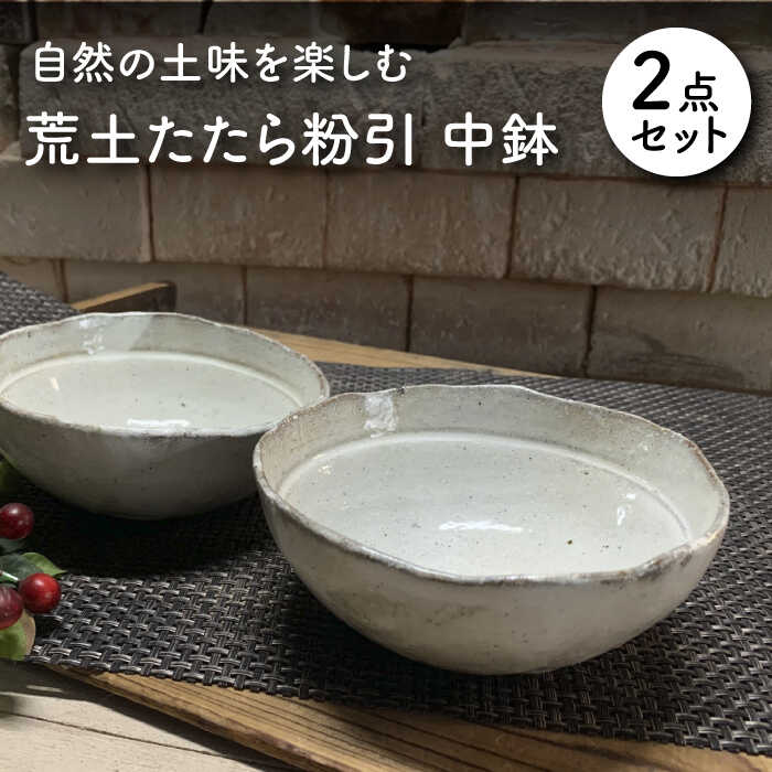 【ふるさと納税】【美濃焼】荒土たたら粉引 中鉢 2個 ペアセット【竜仙窯】食器 鉢 ボウル [MDD031]