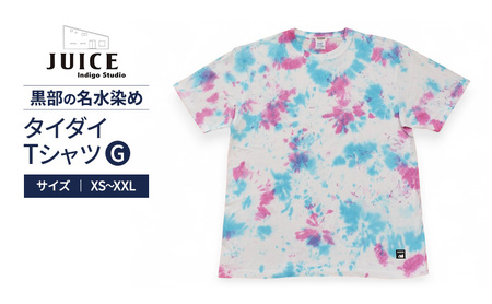 タイダイTシャツ G ASCENSION  黒部の名水染め　 ファッション 服 男性 メンズ 女性 レディース トップス  絞り染め おしゃれ 染物 プレゼント XSサイズ