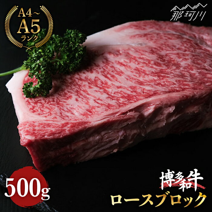 【ふるさと納税】【きめ細やかな霜降り】博多和牛 牛肉 赤身 ロース ブロック 500g ＜肉のくまもと屋＞那珂川市 | 牛肉 肉 黒毛和牛 ブランド牛 国産 BBQ バーベキュー 和牛 九州産 焼肉 [GBI017] 30000 30000円 3万円 以下