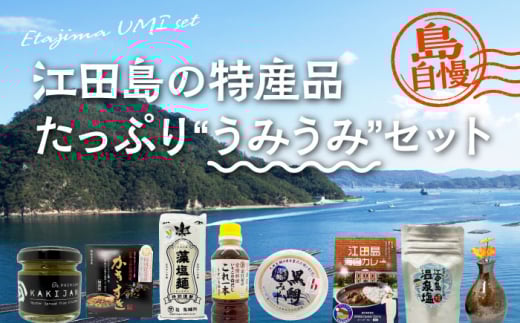 【江田島自慢の特産品】江田島の恵みたっぷり うみうみ セット 牡蠣 カレー素麺 調味料 味噌みそ 焼き物 瀬戸内海 牡蠣 かき カキ オリーブオイル うどん 麺 味噌 醤油 調味料 特産品 カレー レトルト シーフード ギフト 人気 高品質 好評 広島県産 江田島市/江田島市観光協会 [XAI002]