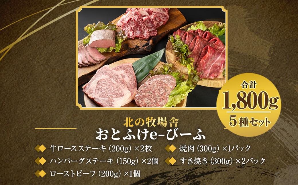「北の牧場舎」おとふけe-びーふ 和牛 5種8点セット【D21】_イメージ3