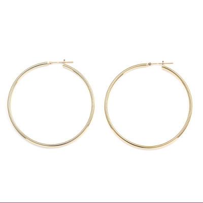 ふるさと納税 昭和町 K18　フープピアス　111642　　　　　　　太さ2.0mm ・直径50.0mm