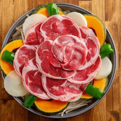 ふるさと納税 平取町 【厚さ3種類/食べ比べ/丸スライス】『ラムスライス』550g×3　1.65kg【簡易鍋付】