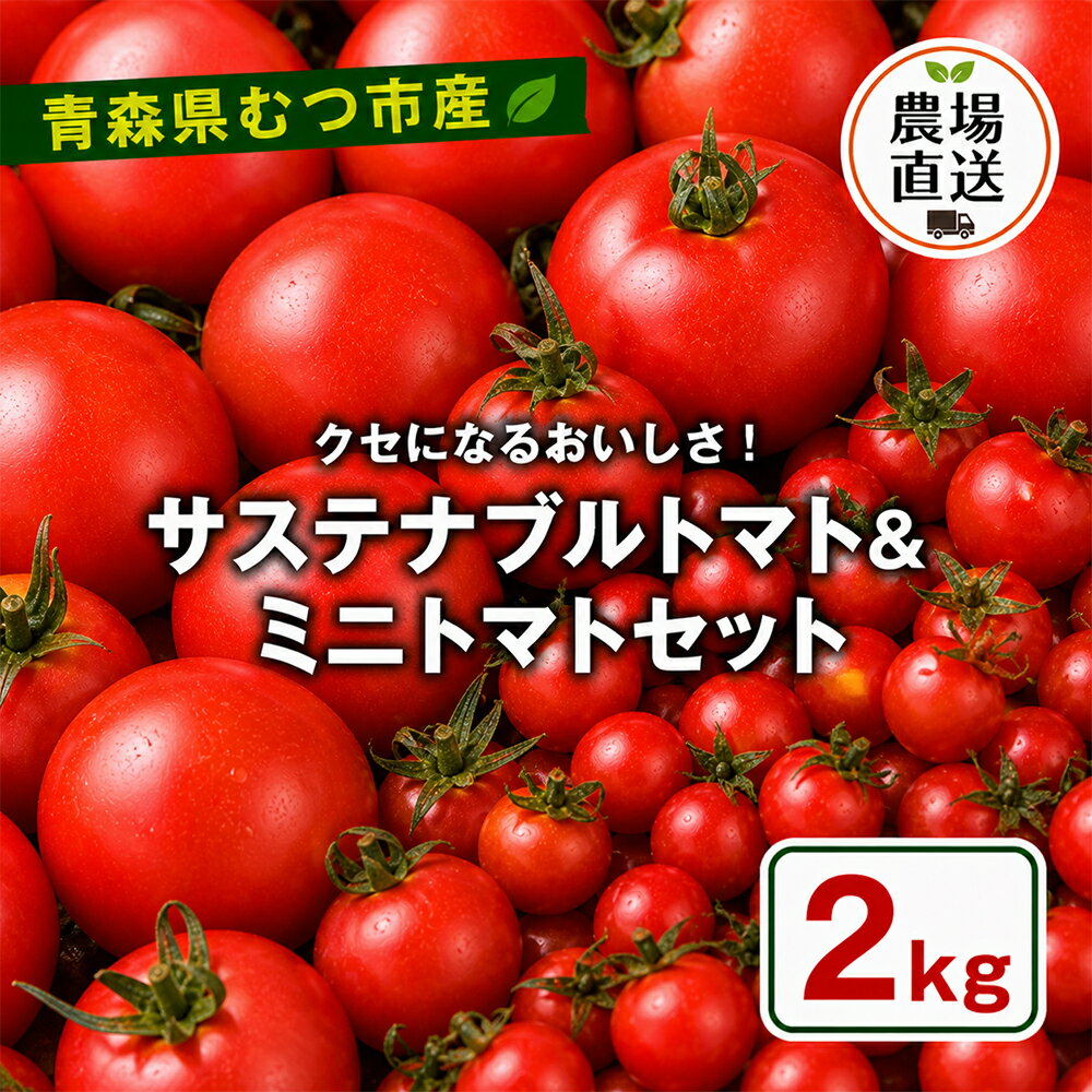 【ふるさと納税】むつ市産　寅福菜園の「サステナブルトマト＆ミニトマトセット」2kg トマト 野菜 ふるさと納税 トマト リコピン