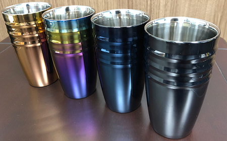 LIFE UW FACTORY タンブラーカラー（ライン3本） 食器 グラス コップ 雑貨 加工品  ブラウン