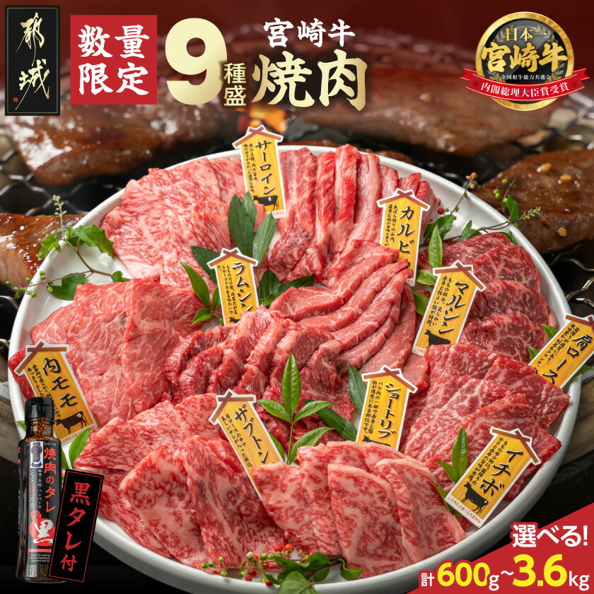 宮崎牛9種盛り焼肉セット 数量限定・お届け月が選べる