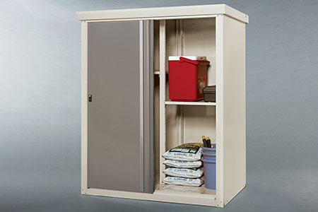 [グリーンライフ] 倉庫や物置（収納庫）として便利 daSeele ダシーレ 1215（チタングレー）家庭用収納庫 ファミリー物置 吊り戸式 屋外倉庫 おしゃれ物置 小屋 ストックルーム ストレージ 