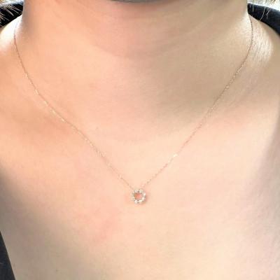 ふるさと納税 松山市 K18ピンクゴールド 0.10ct ダイヤモンド  ネックレス サークル |  | 02