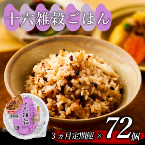 【 栄養満点 】 定期便 3回 十六 雑穀 ごはんパック 160g 72個