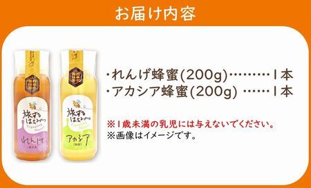 054-22 旅するはちみつ200g2本セット【れんげ・アカシア】