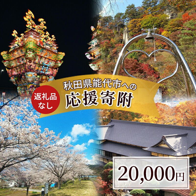 【ふるさと納税】【返礼品なし】秋田県能代市への寄付 応援 支援 寄附のみ 20,000円【能代市ふるさと納税】