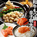 【ふるさと納税】和牛 もつ鍋 醤油味 5人前+無着色辛子明太子500g セット 【もつ鍋賞味期限最短：2025年1月25日】ホルモン 冷凍 福岡 グルメ お取り寄せ わけあり めんたい めんたいこ たらこ 国産 保存