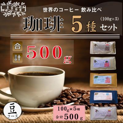 ふるさと納税 大刀洗町 世界の珈琲飲み比べ 豆コース 5種類(100g×5)合計500g(南米・中米・アジア・アフリカ)