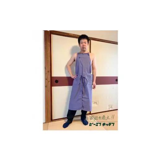 BF KITCHEN×岡田を追え!!　ロングエプロン_ワイン[1103]