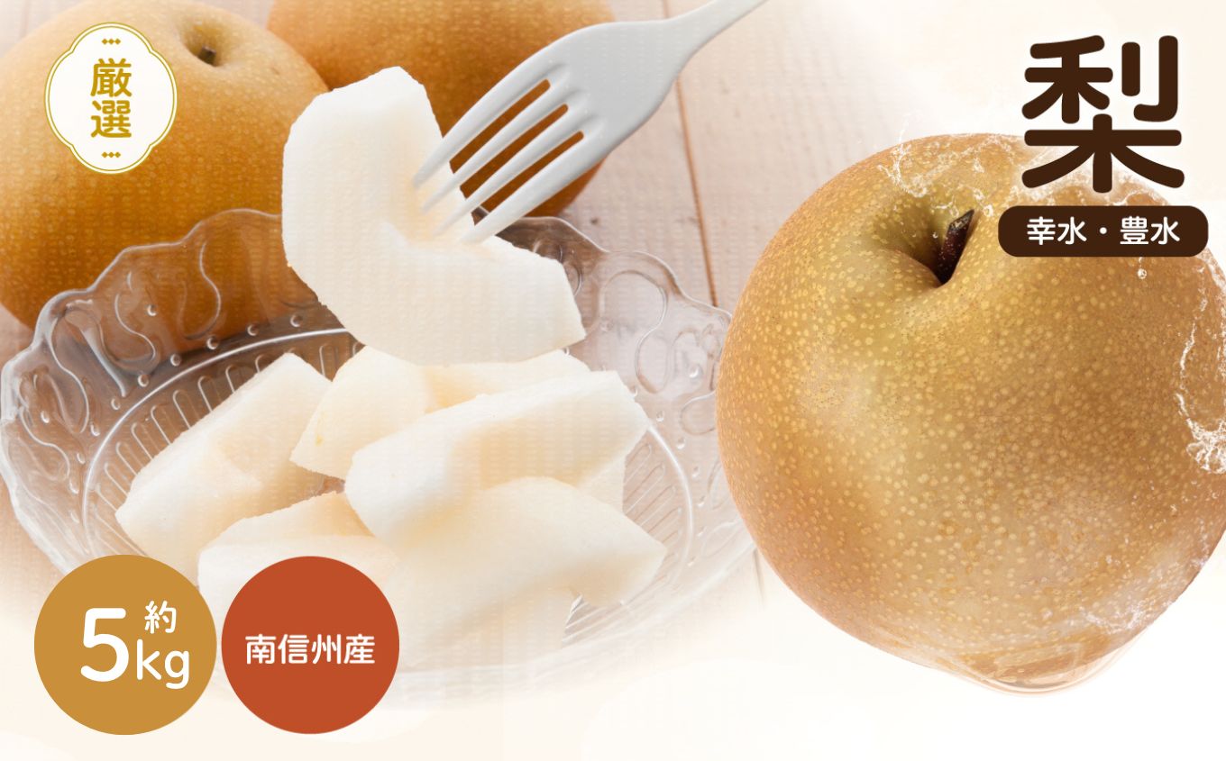 南信州産 梨 約5kg ＜ 幸水 ・ 豊水 ＞ いずれか1品種 おまかせ ＜2026年8月中旬～9月中旬発送＞| 梨 なし ナシ 幸水 豊水 果物 くだもの フルーツ 長野県 信州 南信州 飯田