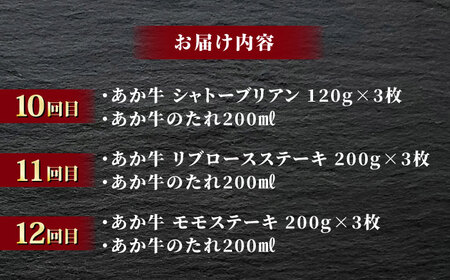 【全12回定期便】あか牛 ステーキ12種 極上 食べ比べ【有限会社 三協畜産】 ステーキ 食べ比べ 定期便 牛 サーロイン ステーキ定期 ステーキ食べ比べ定期 ステーキ定期便 サーロインステーキ あか