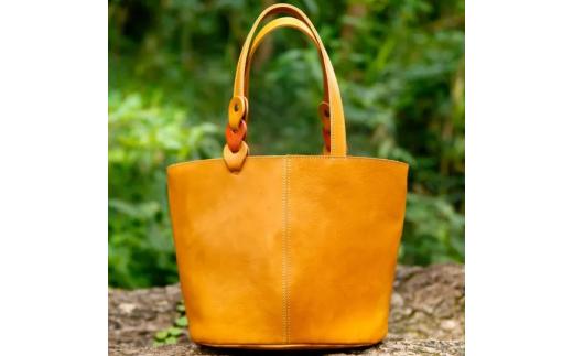 トートバッグ ミニ イエロー×オレンジ レザー バッグ 鞄 かばん カバン レディース メンズ おでかけ おしゃれ おすすめ 贈答 ギフト プレゼント お祝い 贈り物 HARUHINO