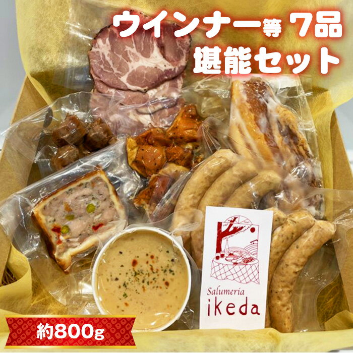 【ふるさと納税】No.443 ウインナー等7品堪能セット　約800g ／ 肉 豚肉 おつまみ 燻製 スモーク ウインナー レバーペースト 鶏くん スナギーモ ベーコン ローストポーク パテ・アンクルート 詰め合わせ 食べ比べ 送料無料 愛知県