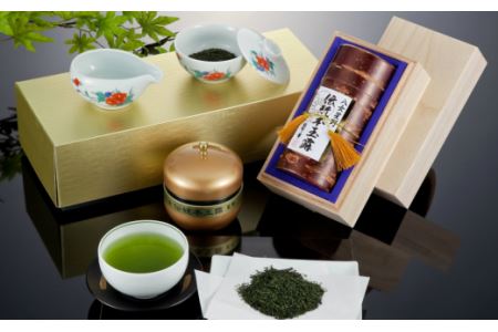 八女星野伝統本玉露しずく茶セットお茶 茶葉 茶 玉露 200g 200グラム セット 詰め合わせ しずく茶 八女 急須【J-002】