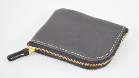 【全6色】栃木レザーのL字ファスナーミニ財布 コンパクトな財布/Lzip wallet small 02/ブラック/minca　303