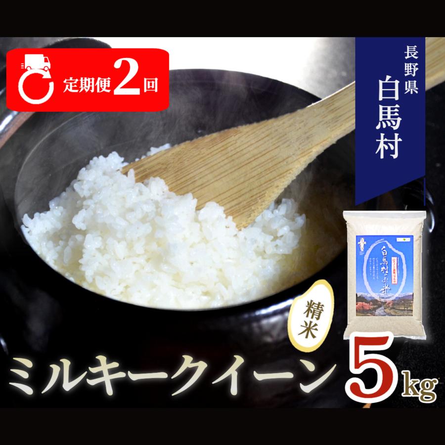 ふるさと納税 白馬村 【毎月定期便】長野県白馬村産ミルキークイーン 精米 5kg全2回
