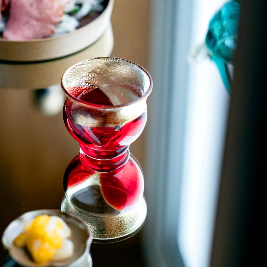 ＜津軽びいどろ＞盃12か月コレクション【4月】花見