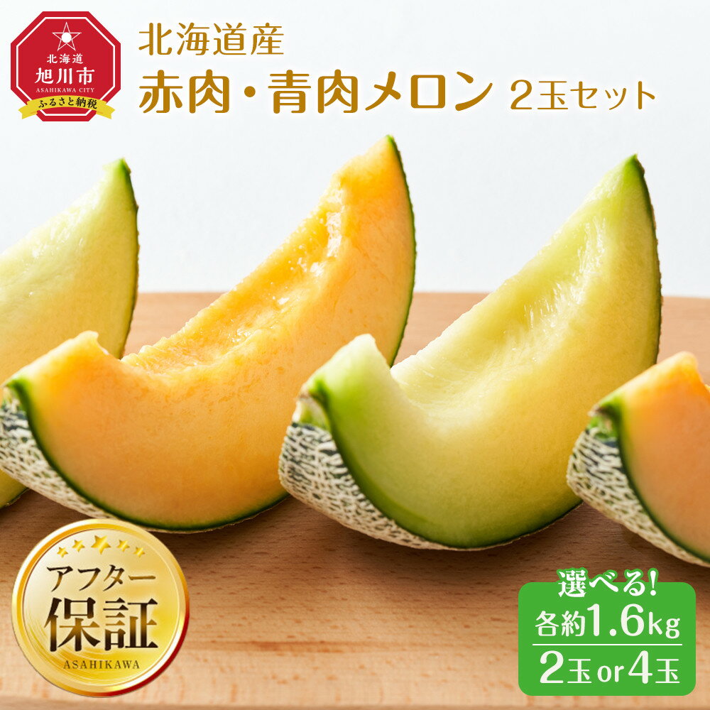 【ふるさと納税】【26年発送先行予約】【容量選択可】北海道産赤肉・青肉メロン2玉セット又は4玉セット(各約1.6kg×1玉) (2026年7月中旬から発送開始予定) 【メロン 赤肉 赤肉メロン 青肉 レッドメロン グリーンメロン めろん meron melon 国産 デザート 産地直送 果物 】