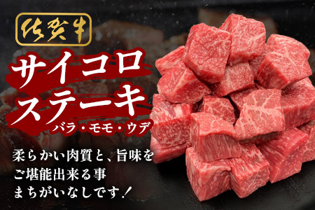 【ふるなびWEEK対象】佐賀牛サイコロステーキ 500g（バラ、モモ、ウデ）　B-830