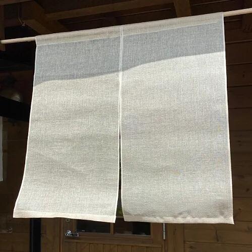 【ふるさと納税】 麻蚊帳のれん（生成）90cm×90cm 岡井麻布 奈良県 奈良市 なら 30-032