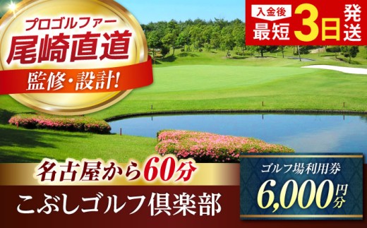 〈1年間有効〉こぶしゴルフ倶楽部 ゴルフ場 利用券 6,000円分 / ゴルフプレー券 ゴルフ場利用券 ゴルフ場 体験 ゴルフ 岐阜 ゴルフ場利用券 ゴルフ場 ゴルフ golf GOLF ごるふ チケット ちけっと 利用券 プレー券 ふるさと納税 ゴルフ 岐阜 ゴルフ プレー / 御嵩町 / こぶしゴルフ倶楽部 [AVAO002]
