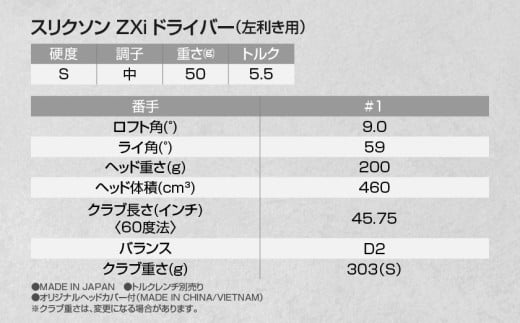 スリクソン ZXi ドライバー 【S/9/LH】≪2024年モデル≫左利き用_CK-C701-9SLH